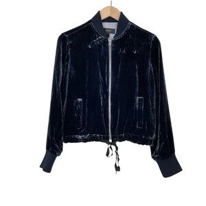 J. Crew Navy Velvet Bomber Jacket Size Small